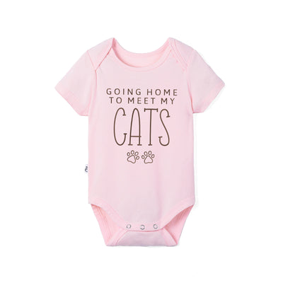 Going Home To Meet My Pups / Cats Embroidered Bamboo Onesie