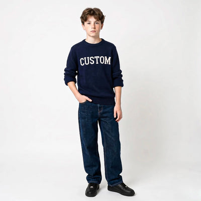 Custom Unisex Knit Long Sleeve Crewneck Sweater