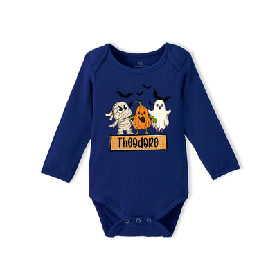 Halloween Ghost Custom Name Bamboo Baby Onesie