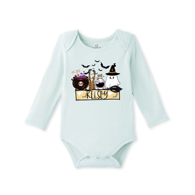 Custom Halloween Name Bamboo Baby Onesie