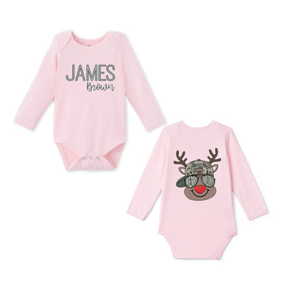 Custom Name Merry Christmas Bamboo Baby Bodysuit