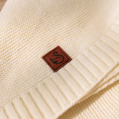 Personalized Floral Alphabet Embroidery Baby Blanket - SwaddleAn