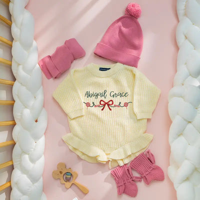 Baby Christmas Holiday Embroidery Romper - SwaddleAn