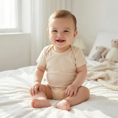 Bamboo Baby Bodysuit in Sand