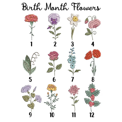 Birth Month Flower Embroidery Baby Romper - SwaddleAn