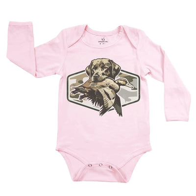 Camo Dog Hunting Baby Onesie SwaddleAn