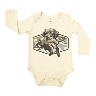 Camo Dog Hunting Baby Onesie SwaddleAn