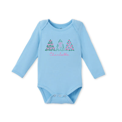 Coquette Bow Christmas Tree Baby Bodysuit