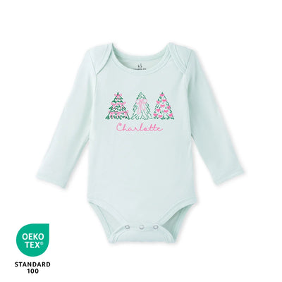 Coquette Bow Christmas Tree Baby Bodysuit