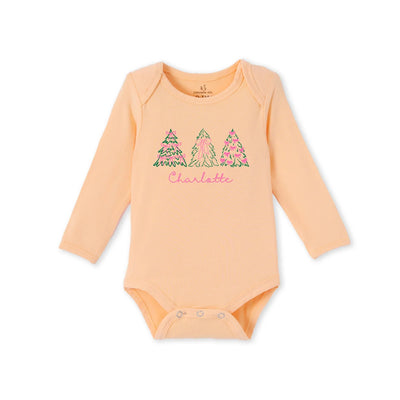 Coquette Bow Christmas Tree Baby Bodysuit