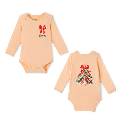 Coquette Bow Christmas Tree Baby Bodysuit