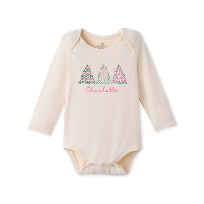 Coquette Bow Christmas Tree Baby Bodysuit