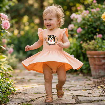Custom Dog Portrait Bamboo Baby Twirl Dress