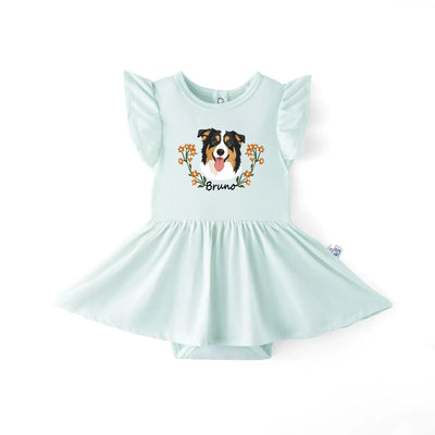 Custom Dog Portrait Bamboo Baby Twirl Dress