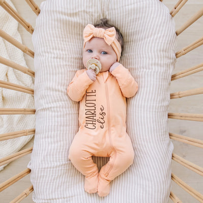 Custom Embroidered Baby Name Footie