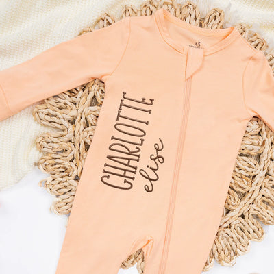 Custom Embroidered Baby Name Footie