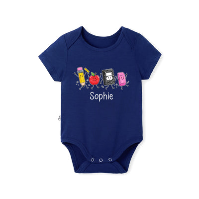 Custom Name Back to School Baby Bodysuit