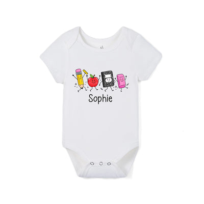 Custom Name Back to School Baby Bodysuit