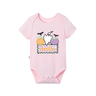 Custom Name Ghost Halloween Baby Bodysuit