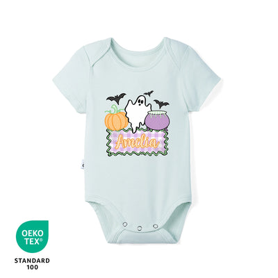 Custom Name Ghost Halloween Baby Bodysuit