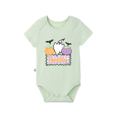 Custom Name Ghost Halloween Baby Bodysuit