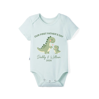 Custom Our First Father’s Day Baby Onesie