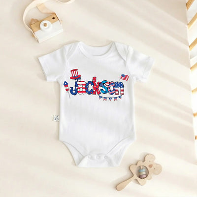 Custom Patriotic Baby Name Onesie