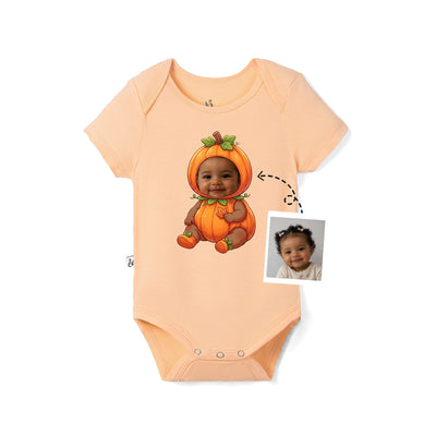 Custom Photo Pumpkin Baby Onesie