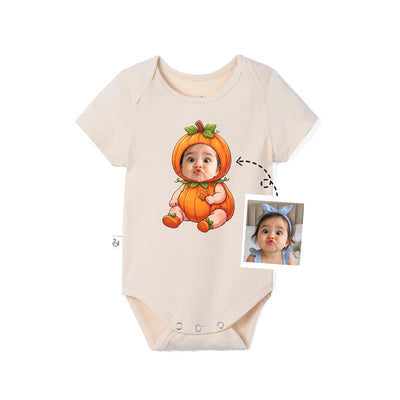Custom Photo Pumpkin Baby Onesie