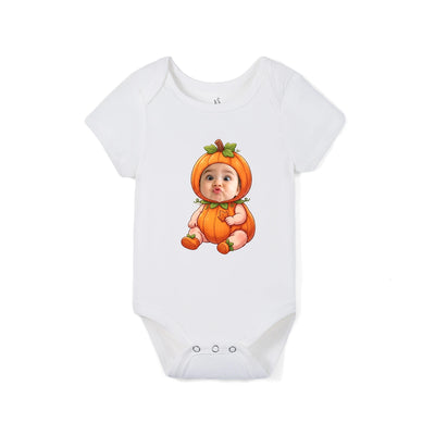 Custom Photo Pumpkin Baby Onesie
