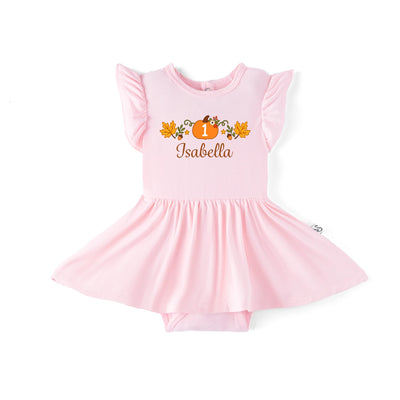 Custom Pumpkin First Birthday Baby Dress