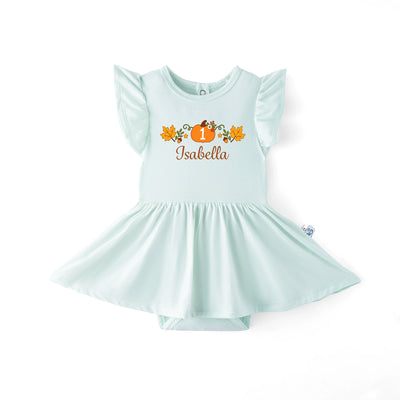 Custom Pumpkin First Birthday Baby Dress