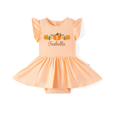 Custom Pumpkin First Birthday Baby Dress