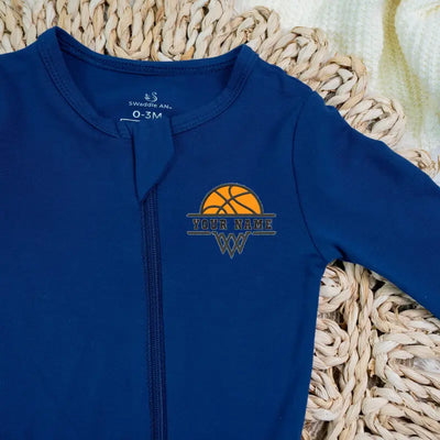 Custom Basketball Name Bamboo Pajamas - SwaddleAn