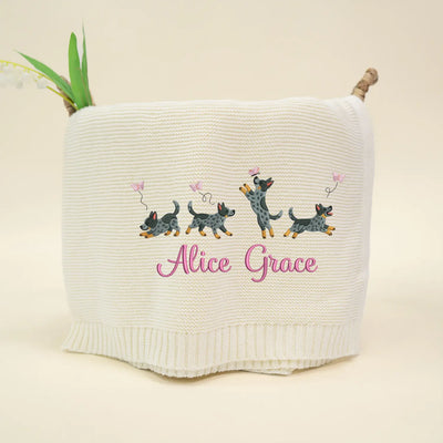 Custom Blue Heeler Dog Blanket