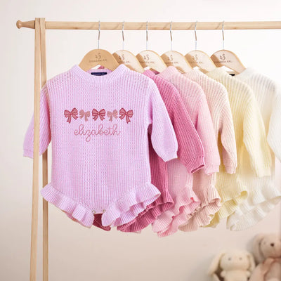 Custom Bow Baby Name Romper