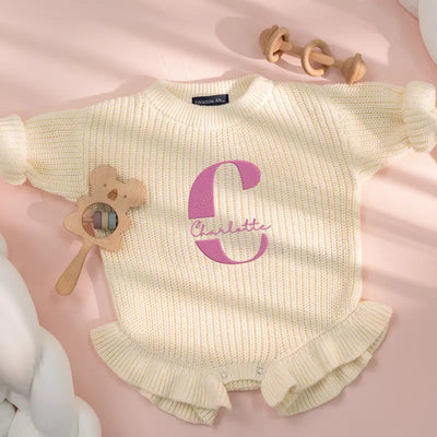 Custom Embroidered Baby Name Romper - SwaddleAn