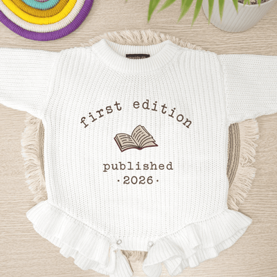 Custom Embroidered First Edition Baby Romper - SwaddleAn