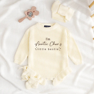 Embroidered Custom Little Bestie Baby Romper
