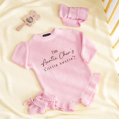 Embroidered Custom Little Bestie Baby Romper