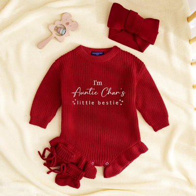 Embroidered Custom Little Bestie Baby Romper