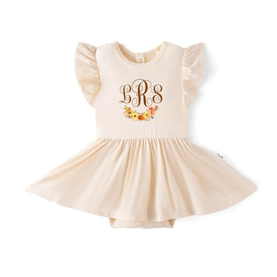 Custom Fall Monogram Bamboo Twirl Dress