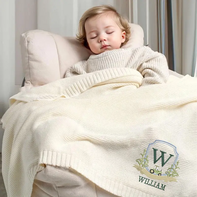 Custom Farm Crest Baby Name Blanket - SwaddleAn