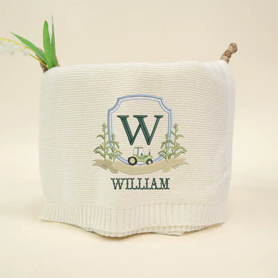 Custom Farm Crest Baby Name Blanket - SwaddleAn
