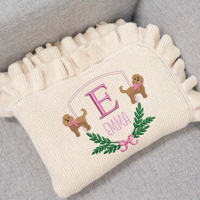 Custom Goldendoodle Dog Baby Blanket - SwaddleAn