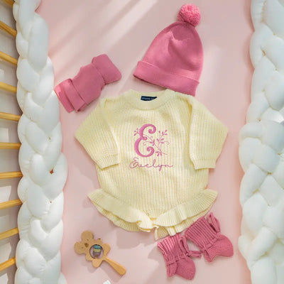 Custom Initials Baby Embroidery Romper - SwaddleAn