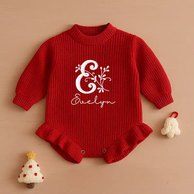 Custom Initials Baby Embroidery Romper - SwaddleAn