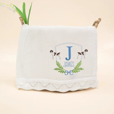 Custom Name Shorthaired Pointer Dog Baby Blanket - SwaddleAn