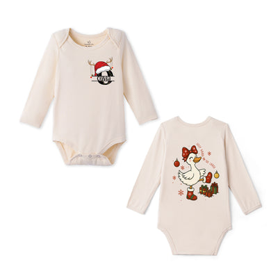 Custom Name Silly Goose On The Loose Christmas Bamboo Baby Bodysuit