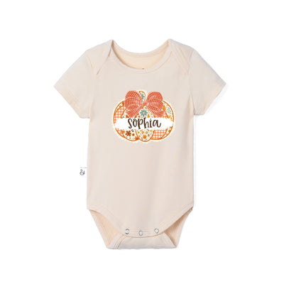 Custom Pumpkin Name Baby Bamboo Bodysuit